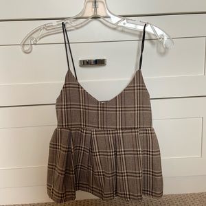 Cute patterned brown/white/tan tank top